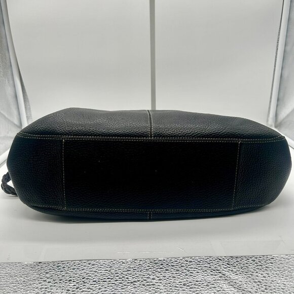 Brighton Leather Woven Tassel‎ Shoulder Bag Black Brown Rectangle Pockets Zipper - Picture 8 of 11